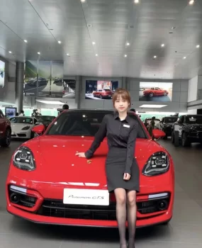 保时捷中心黑丝职业装销售小白领诱惑性感